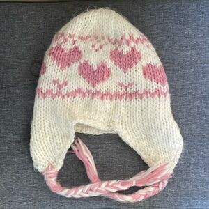 Pink and white toque